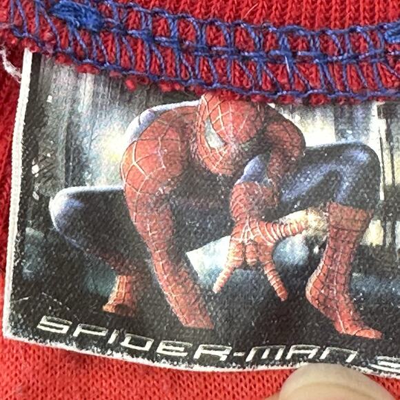 Vintage 2007 Spiderman 3 Webbed Arms Long Sleeve Shirt Flame Resistant Size 5T - Picture 7 of 10